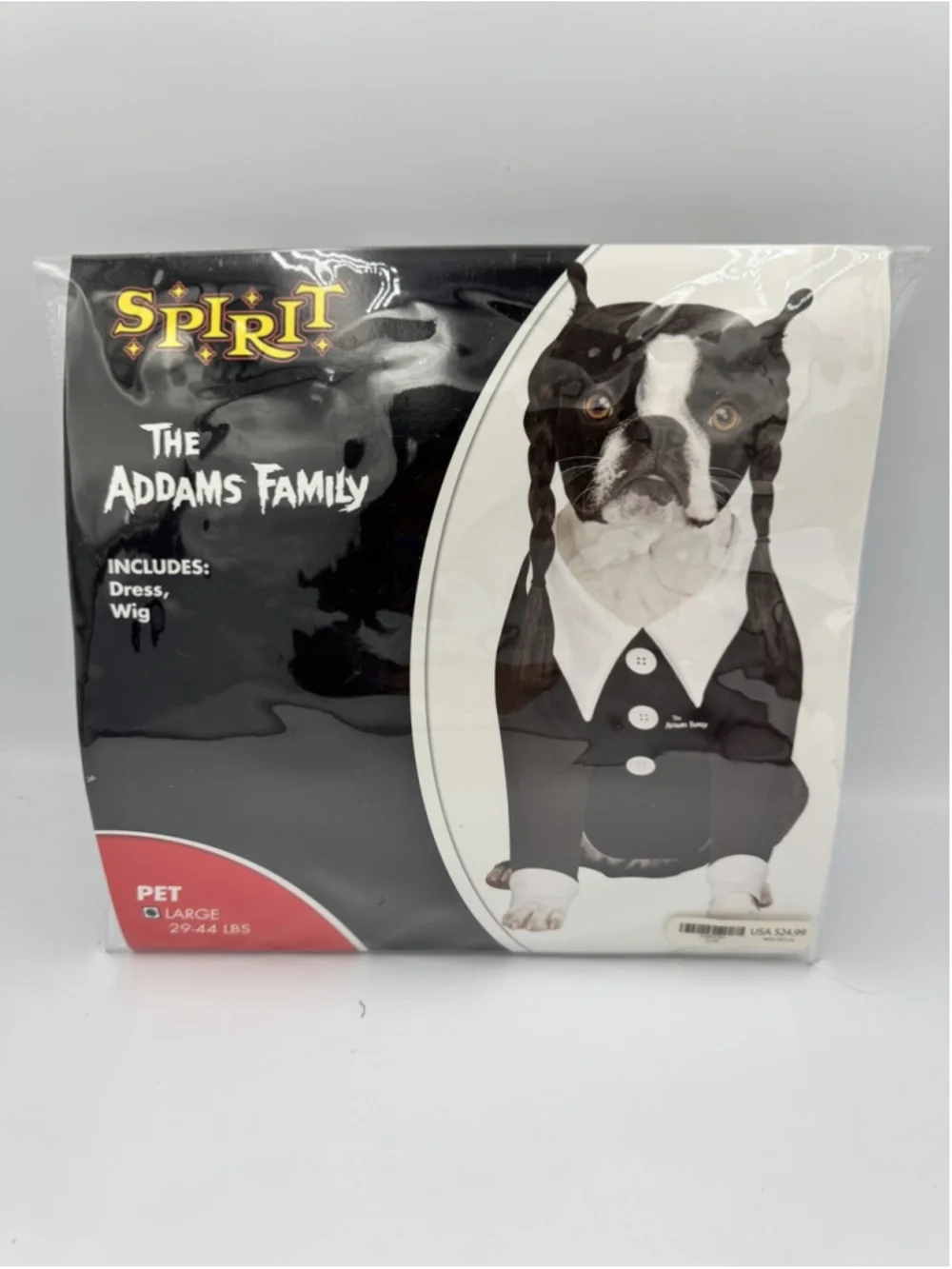 Spirit Halloween Pet Dog The Addams Family Wednesday costume Size Large 29-44lbs